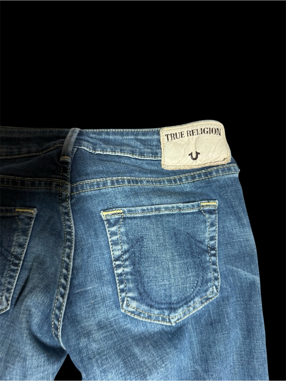 True Religion Women’s  Low Rise Bell Bottom
 Taille Basse jeans size 24 - Picture 4 of 7